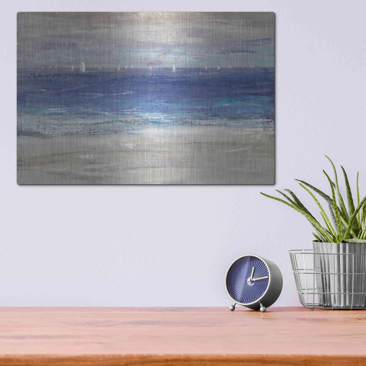 Luxe Metal Art 'Distant Regatta I' by Tim O'Toole, Metal Wall Art,16x12