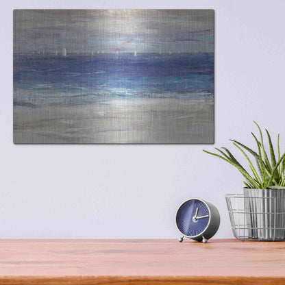 Luxe Metal Art 'Distant Regatta I' by Tim O'Toole, Metal Wall Art,16x12