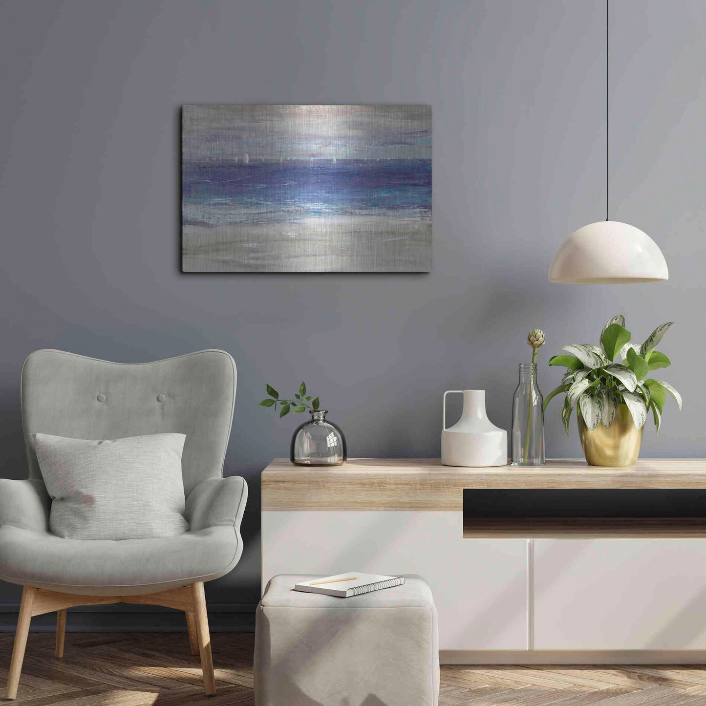 Luxe Metal Art 'Distant Regatta I' by Tim O'Toole, Metal Wall Art,24x16