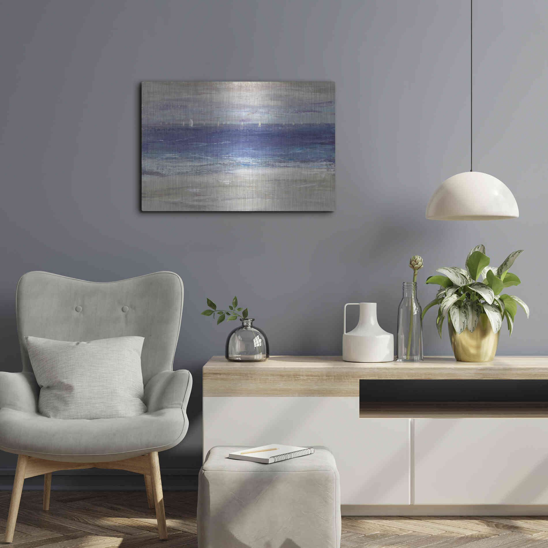 Luxe Metal Art 'Distant Regatta I' by Tim O'Toole, Metal Wall Art,24x16