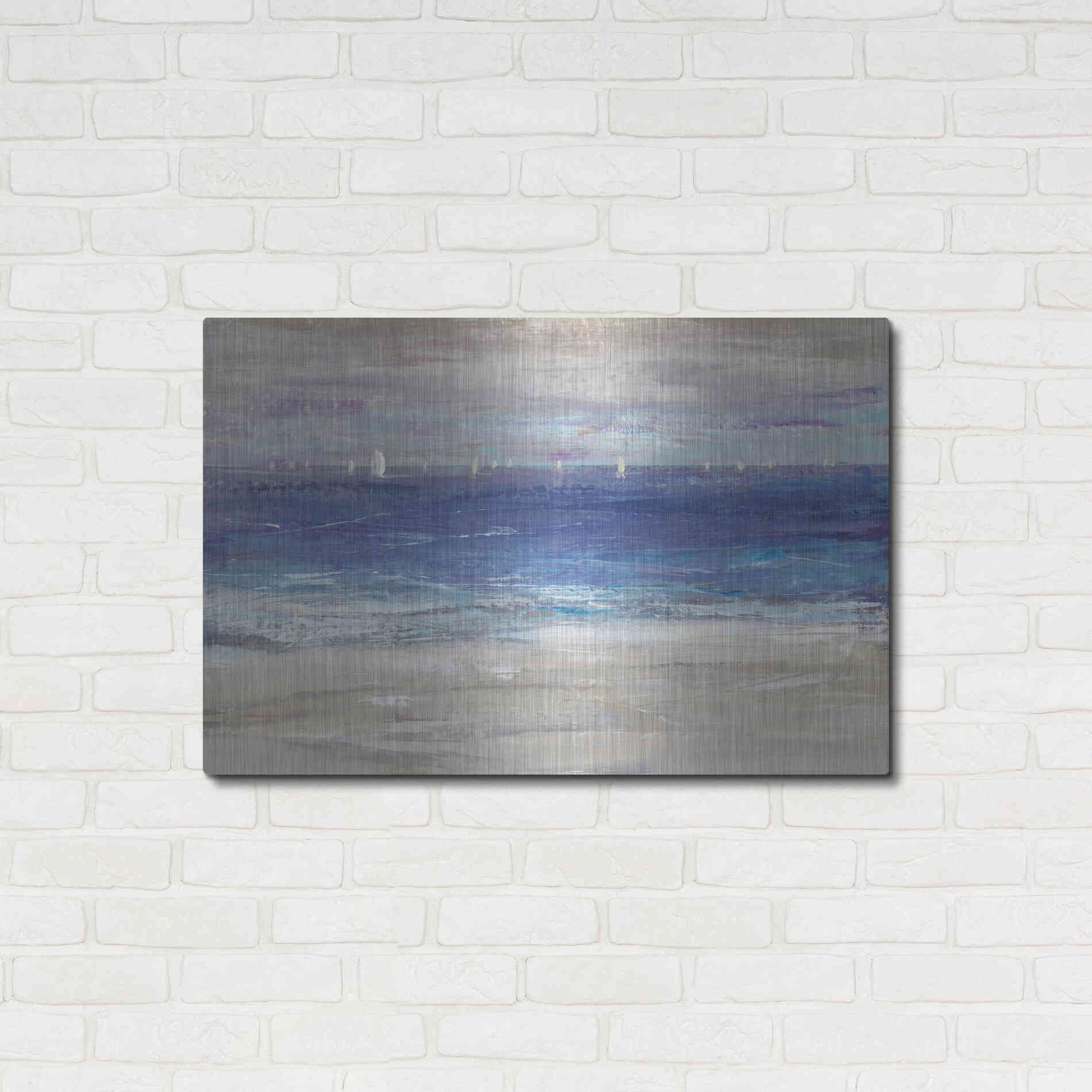 Luxe Metal Art 'Distant Regatta I' by Tim O'Toole, Metal Wall Art,36x24