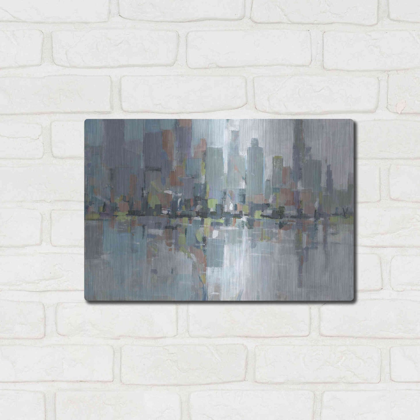 Luxe Metal Art 'Metro II' by Tim O'Toole, Metal Wall Art,16x12