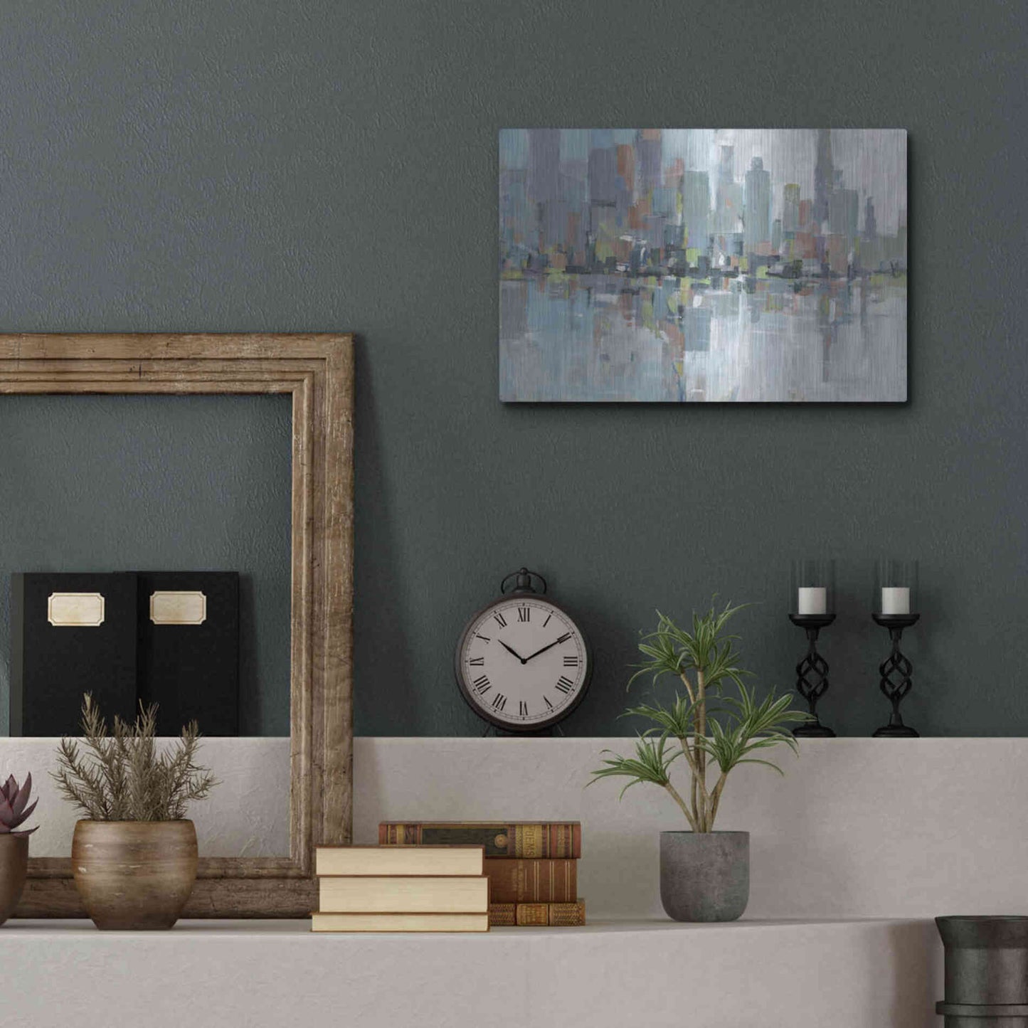 Luxe Metal Art 'Metro II' by Tim O'Toole, Metal Wall Art,16x12