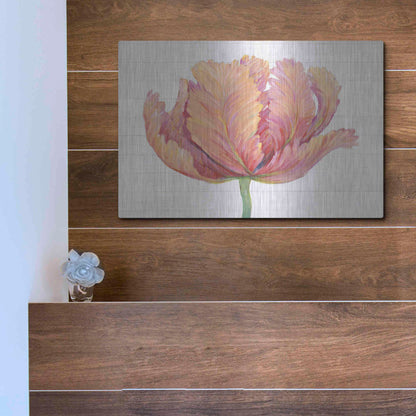 Luxe Metal Art 'Single Pink Bloom I' by Tim O'Toole, Metal Wall Art,16x12