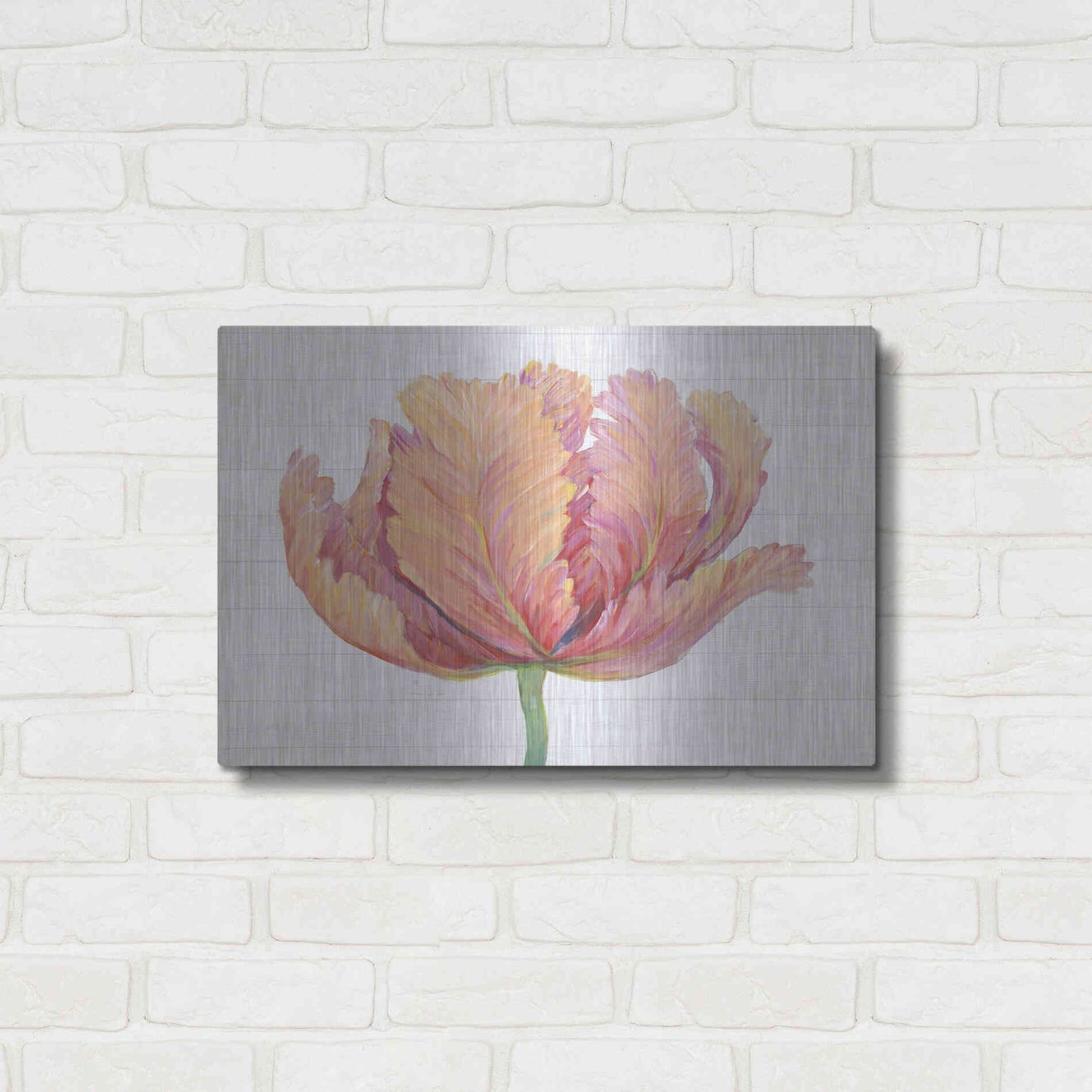 Luxe Metal Art 'Single Pink Bloom I' by Tim O'Toole, Metal Wall Art,24x16