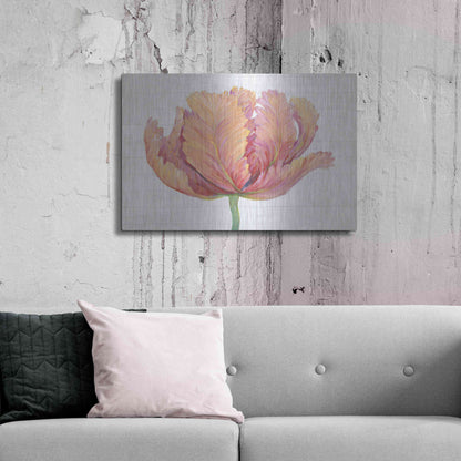 Luxe Metal Art 'Single Pink Bloom I' by Tim O'Toole, Metal Wall Art,36x24