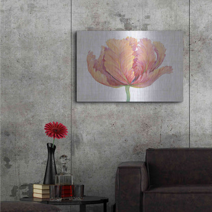 Luxe Metal Art 'Single Pink Bloom I' by Tim O'Toole, Metal Wall Art,36x24