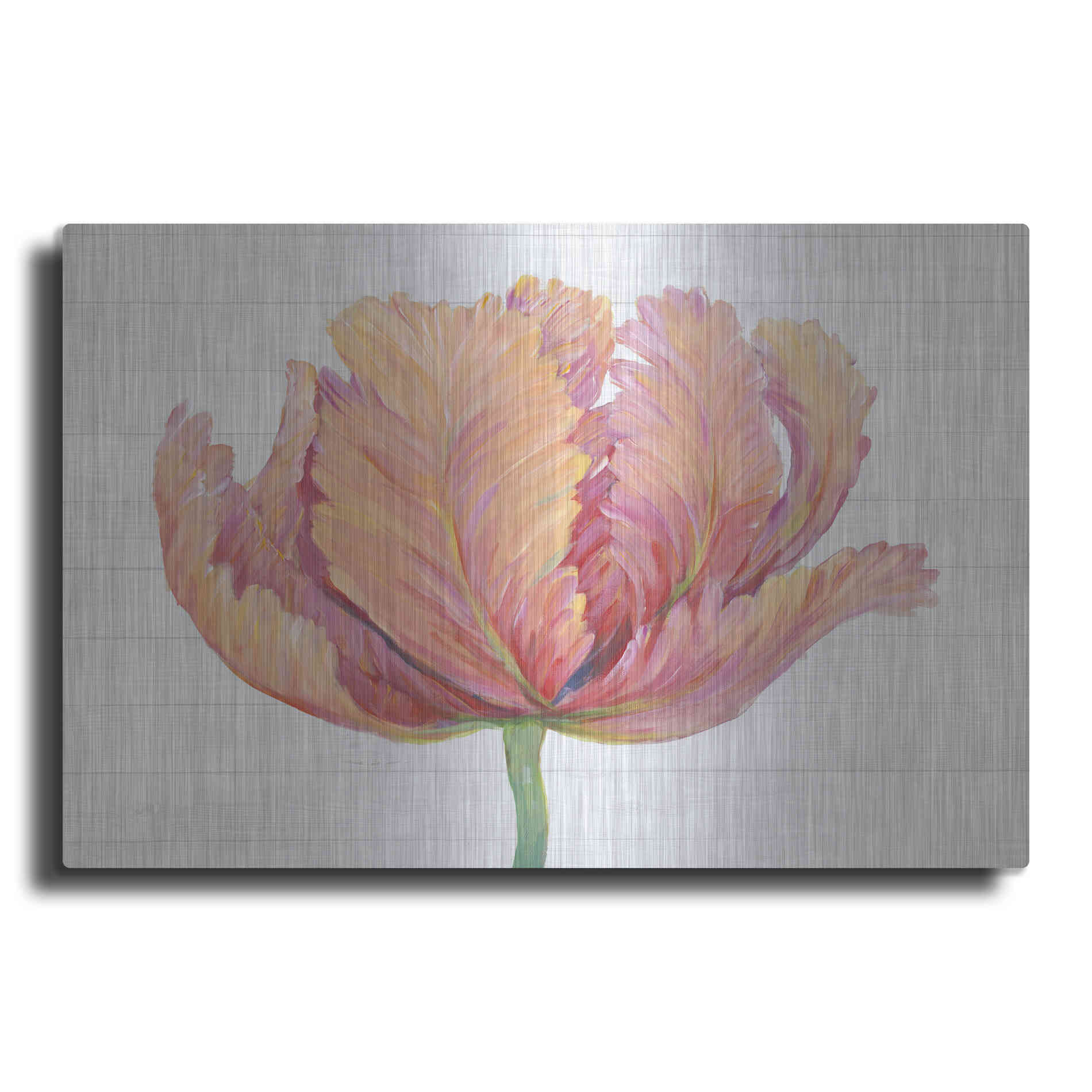 Luxe Metal Art 'Single Pink Bloom I' by Tim O'Toole, Metal Wall Art