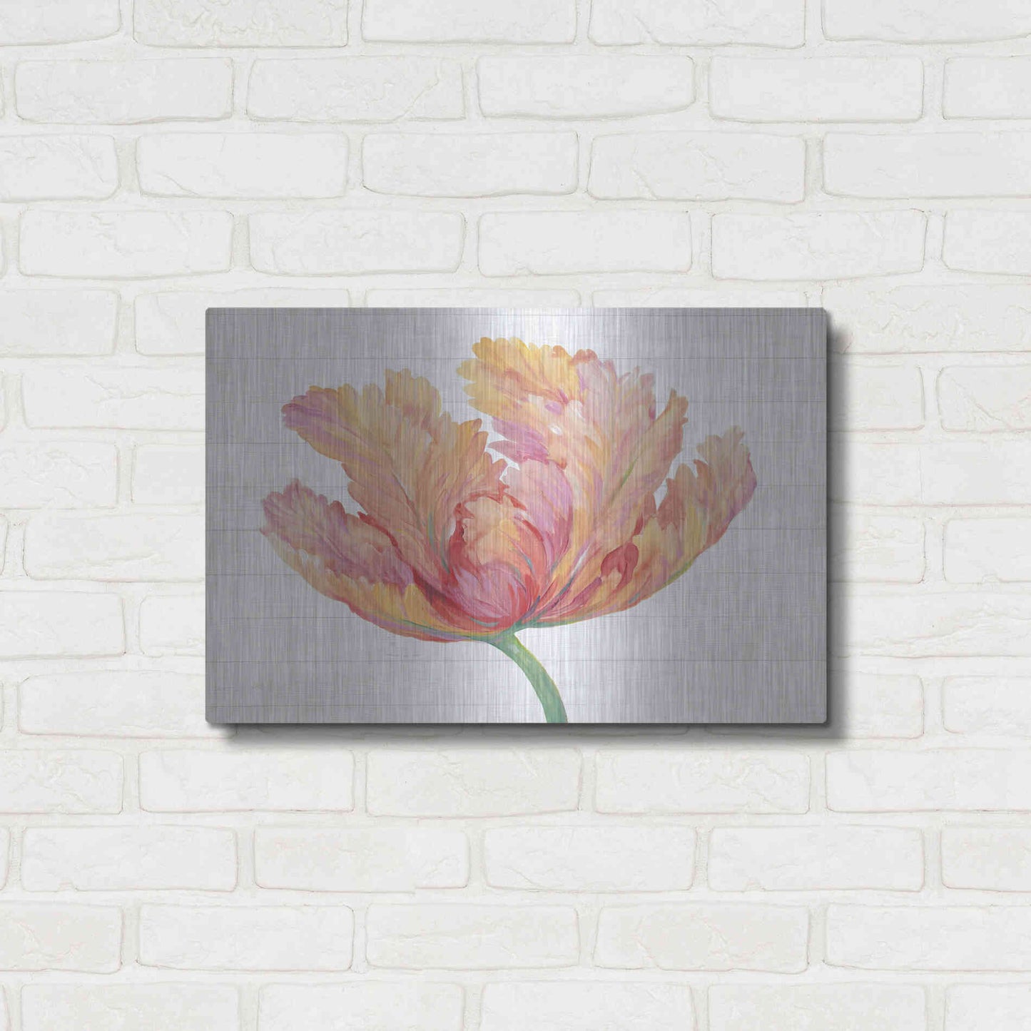 Luxe Metal Art 'Single Pink Bloom II' by Tim O'Toole, Metal Wall Art,24x16