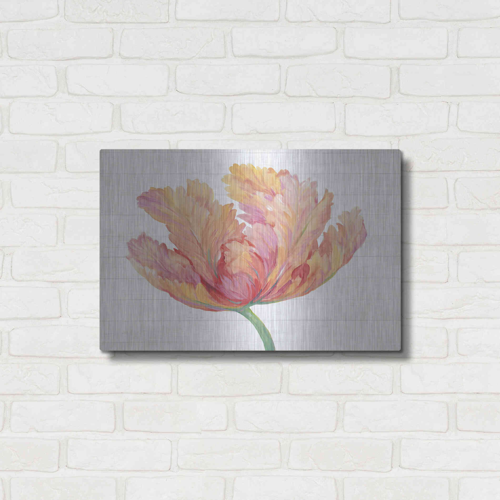 Luxe Metal Art 'Single Pink Bloom II' by Tim O'Toole, Metal Wall Art,24x16