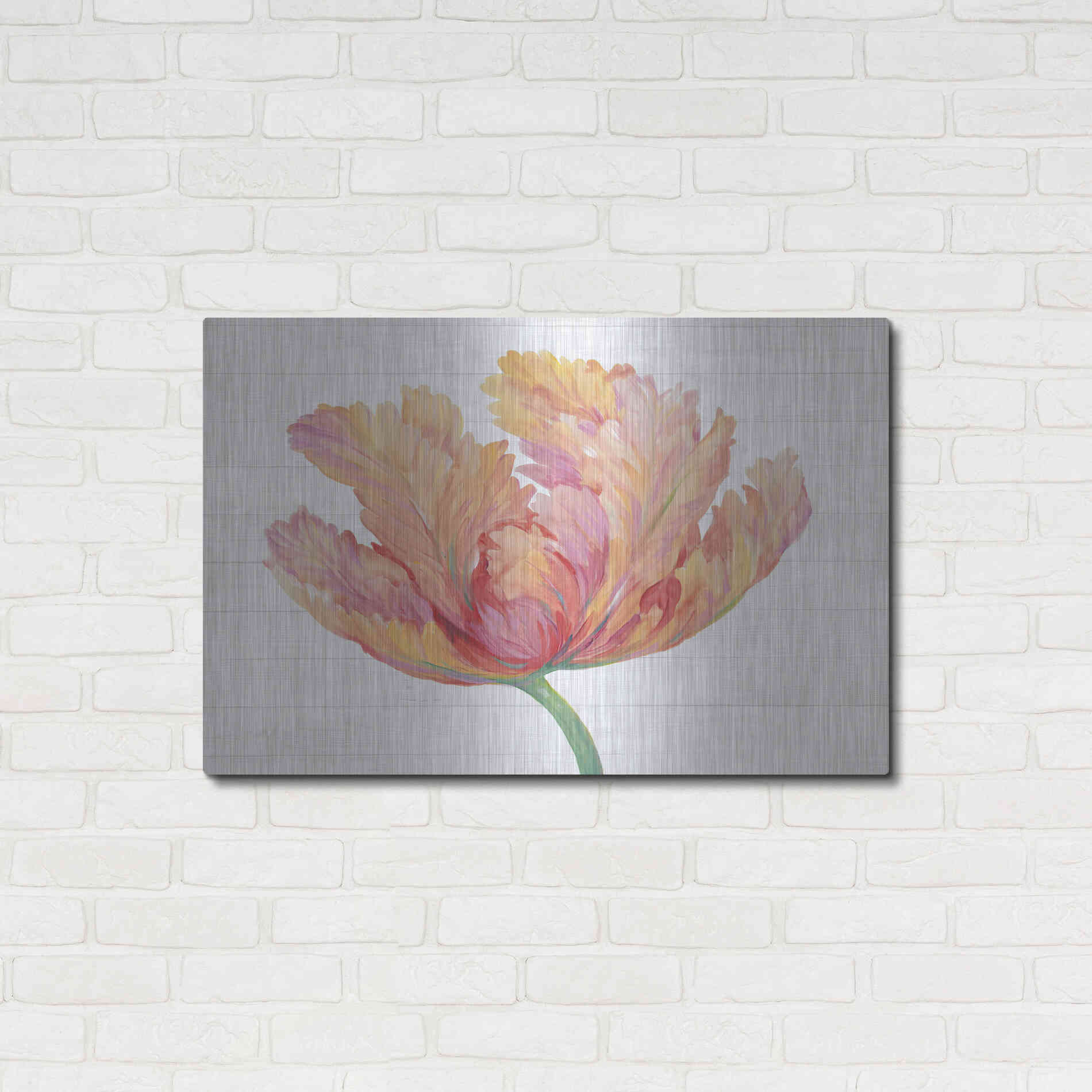 Luxe Metal Art 'Single Pink Bloom II' by Tim O'Toole, Metal Wall Art,36x24