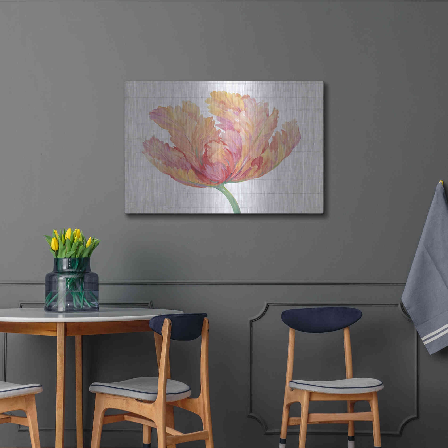 Luxe Metal Art 'Single Pink Bloom II' by Tim O'Toole, Metal Wall Art,36x24