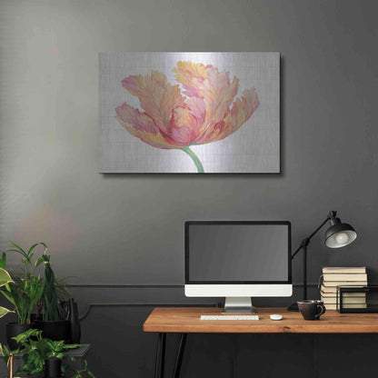 Luxe Metal Art 'Single Pink Bloom II' by Tim O'Toole, Metal Wall Art,36x24