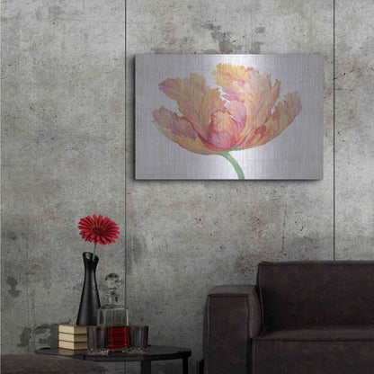 Luxe Metal Art 'Single Pink Bloom II' by Tim O'Toole, Metal Wall Art,36x24