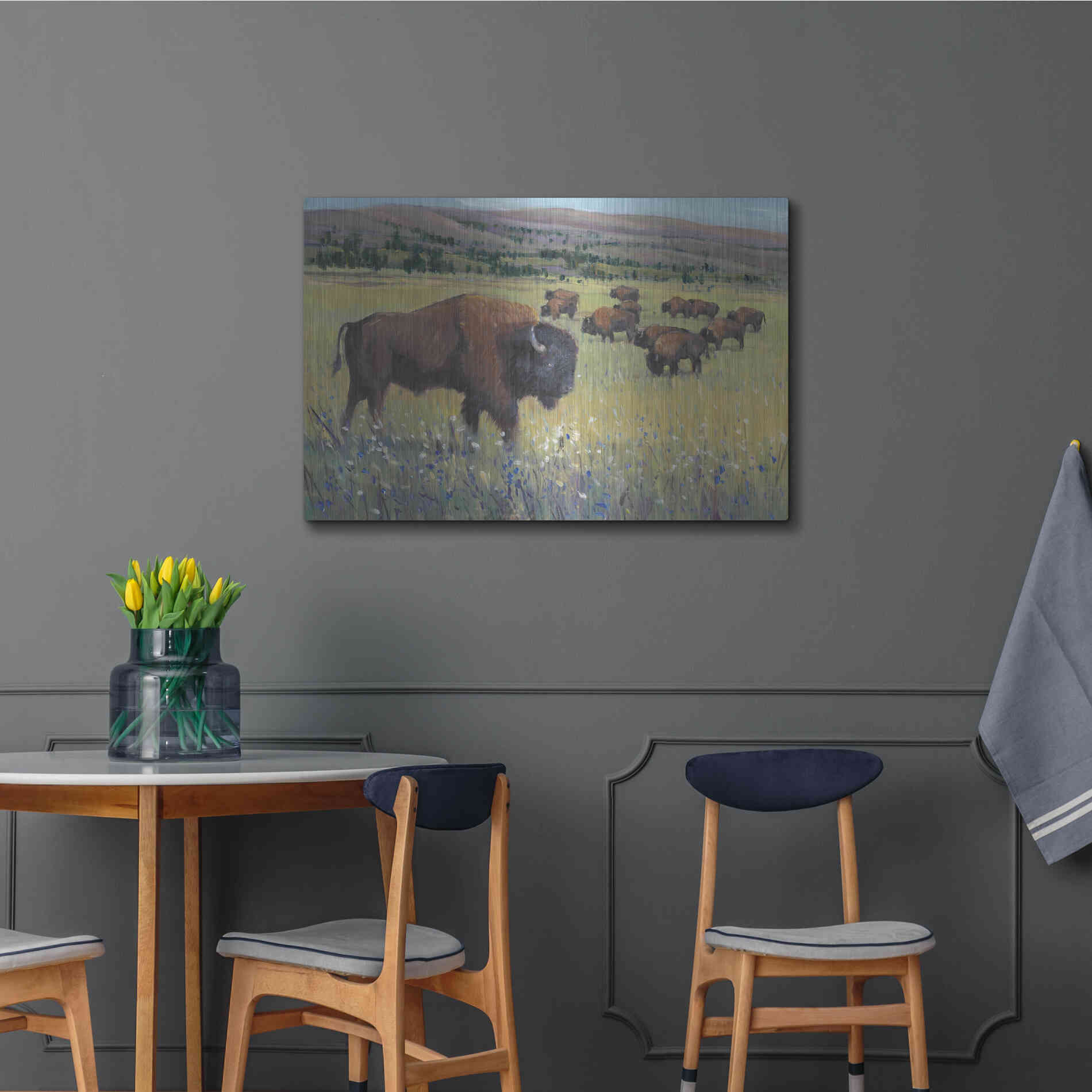 Luxe Metal Art 'Animals of the West I' by Tim O'Toole, Metal Wall Art,36x24