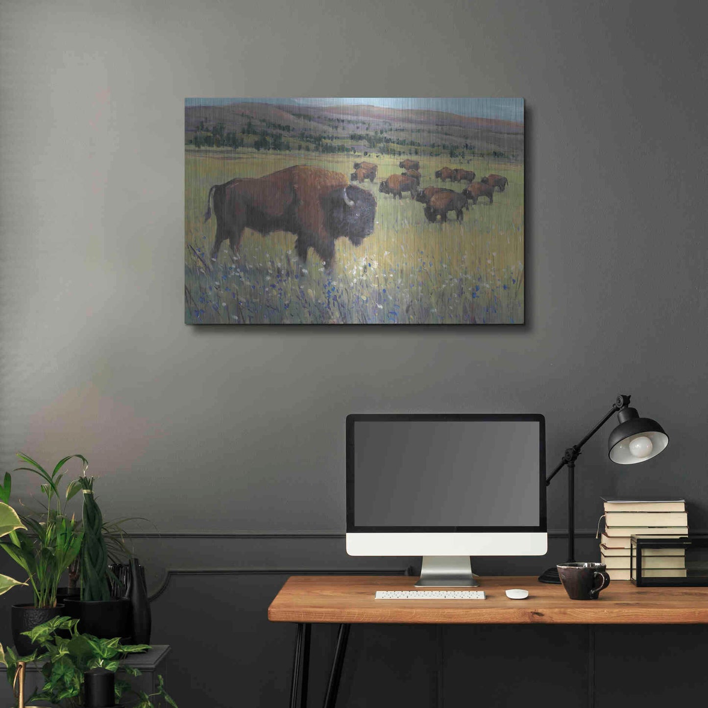 Luxe Metal Art 'Animals of the West I' by Tim O'Toole, Metal Wall Art,36x24