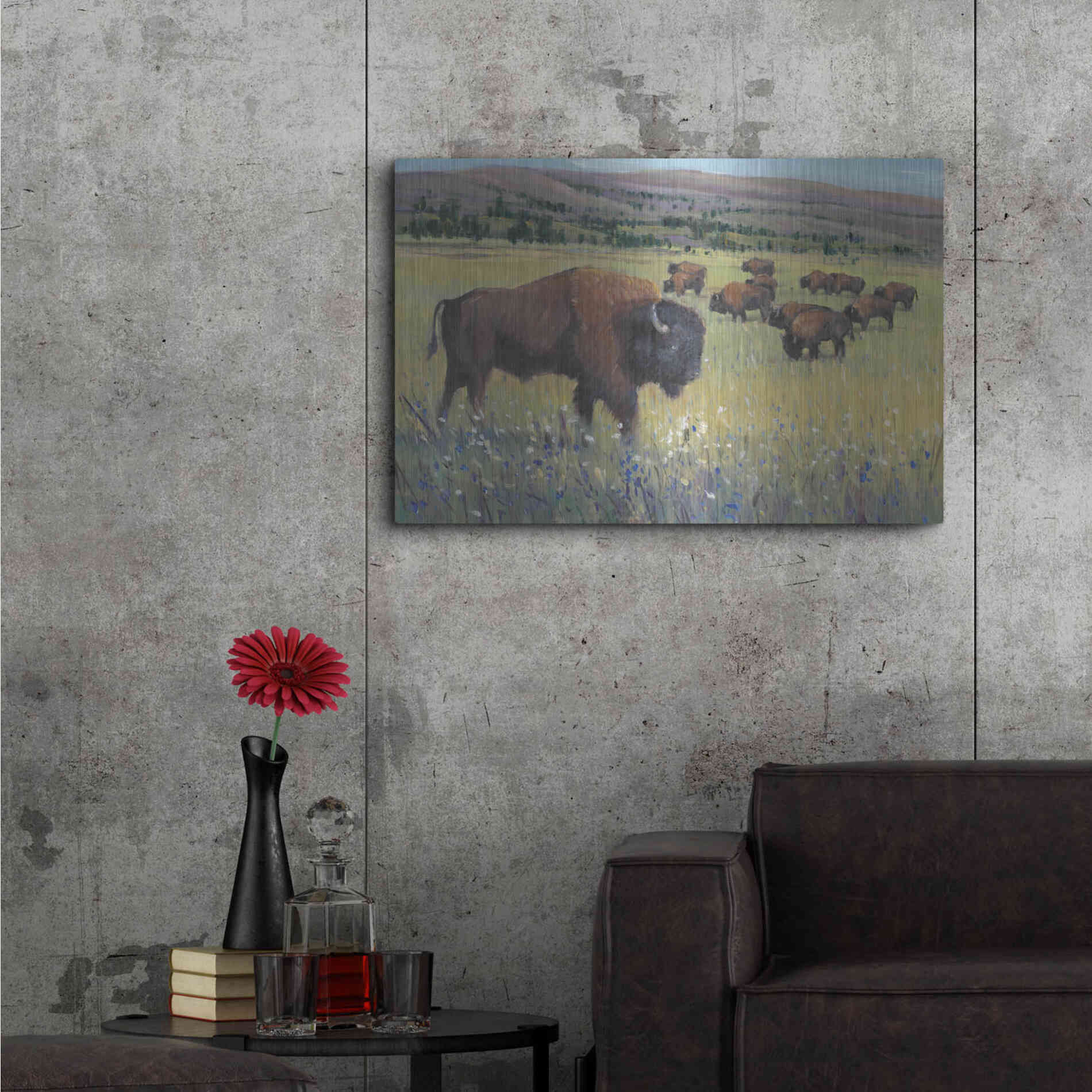 Luxe Metal Art 'Animals of the West I' by Tim O'Toole, Metal Wall Art,36x24