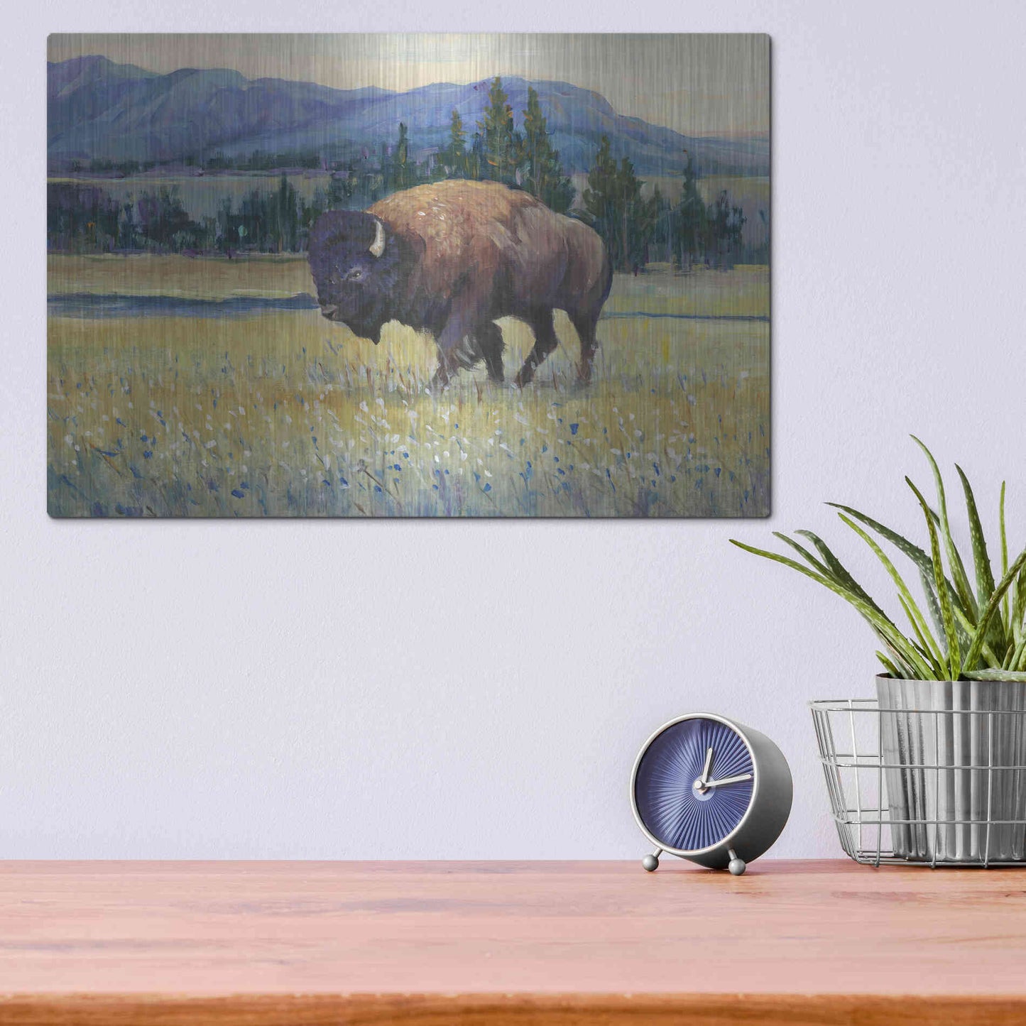 Luxe Metal Art 'Animals of the West II' by Tim O'Toole, Metal Wall Art,16x12