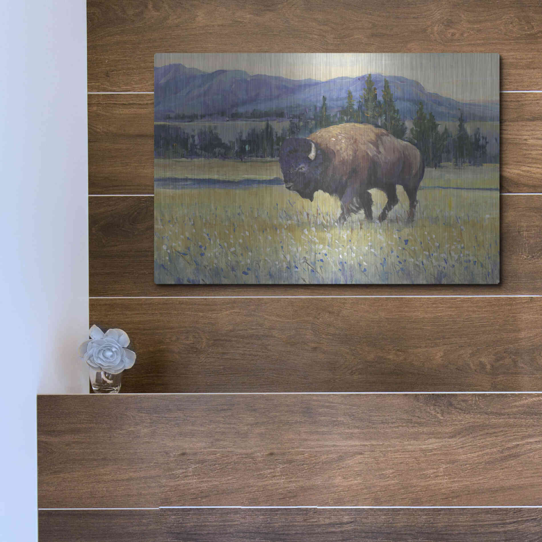 Luxe Metal Art 'Animals of the West II' by Tim O'Toole, Metal Wall Art,16x12