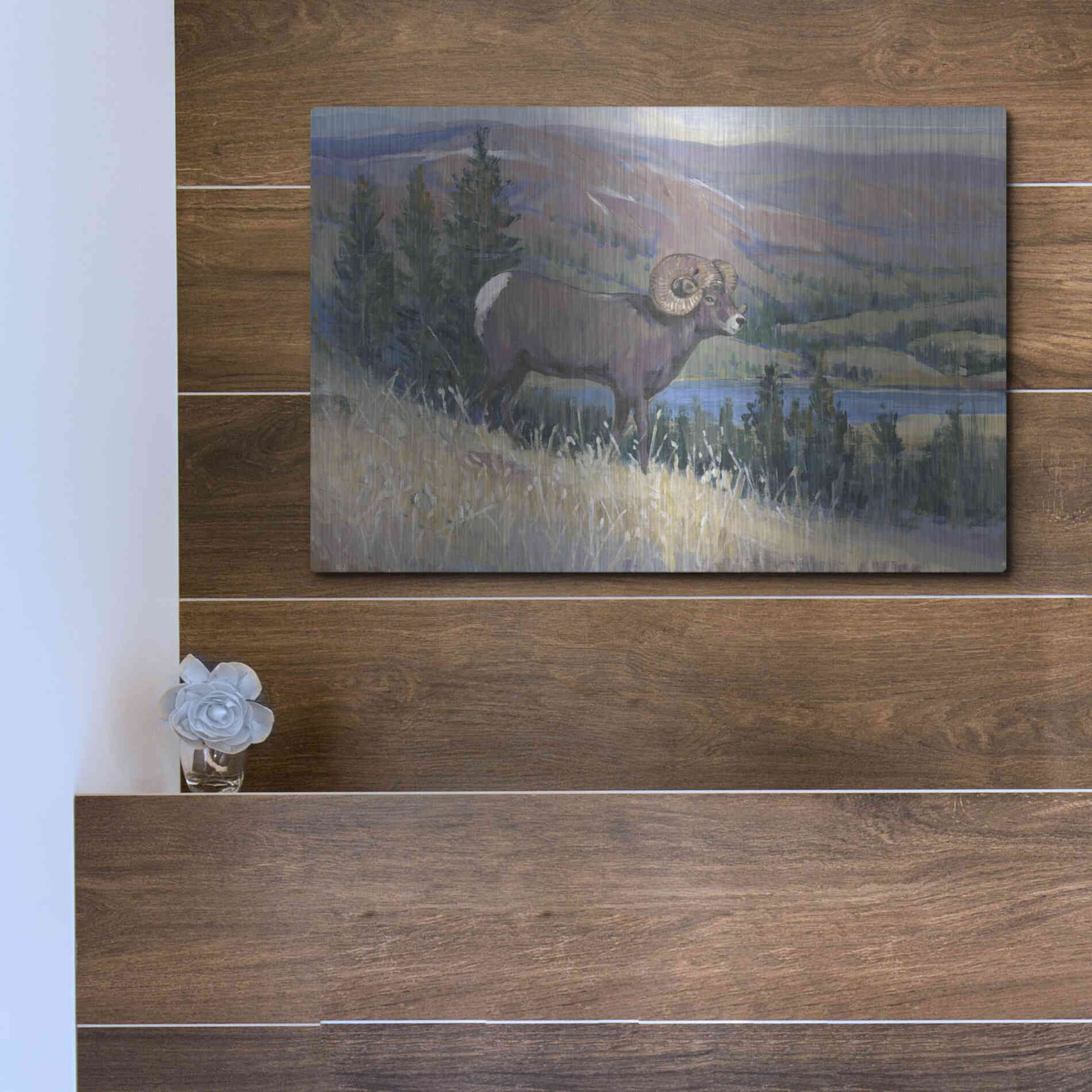 Luxe Metal Art 'Animals of the West III' by Tim O'Toole, Metal Wall Art,16x12