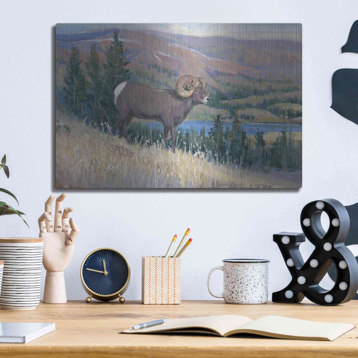 Luxe Metal Art 'Animals of the West III' by Tim O'Toole, Metal Wall Art,16x12