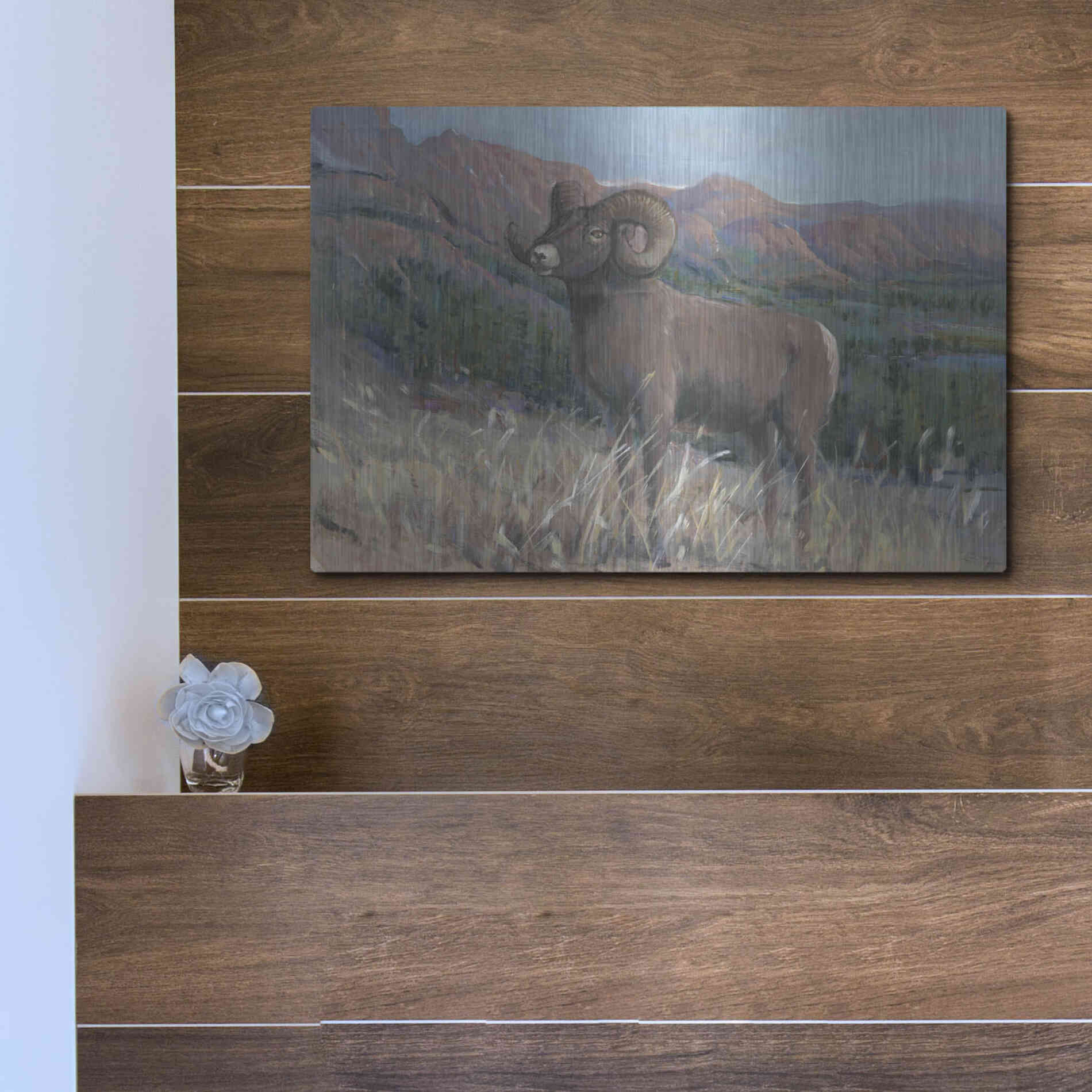 Luxe Metal Art 'Animals of the West IV' by Tim O'Toole, Metal Wall Art,16x12