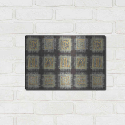 Luxe Metal Art 'Gold Tapestry VIII RUG' by Albena Hristova, Metal Wall Art,16x12