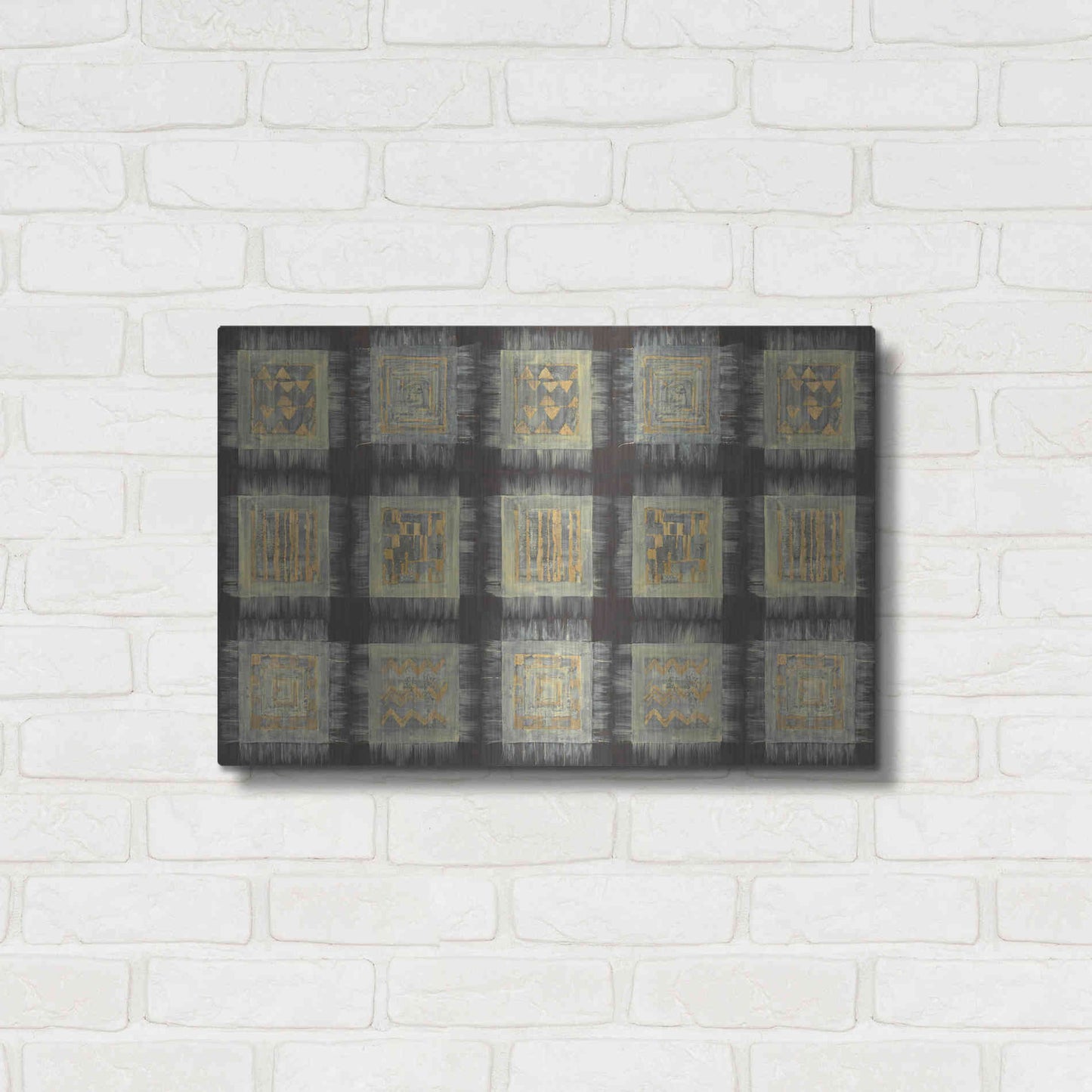 Luxe Metal Art 'Gold Tapestry VIII RUG' by Albena Hristova, Metal Wall Art,24x16