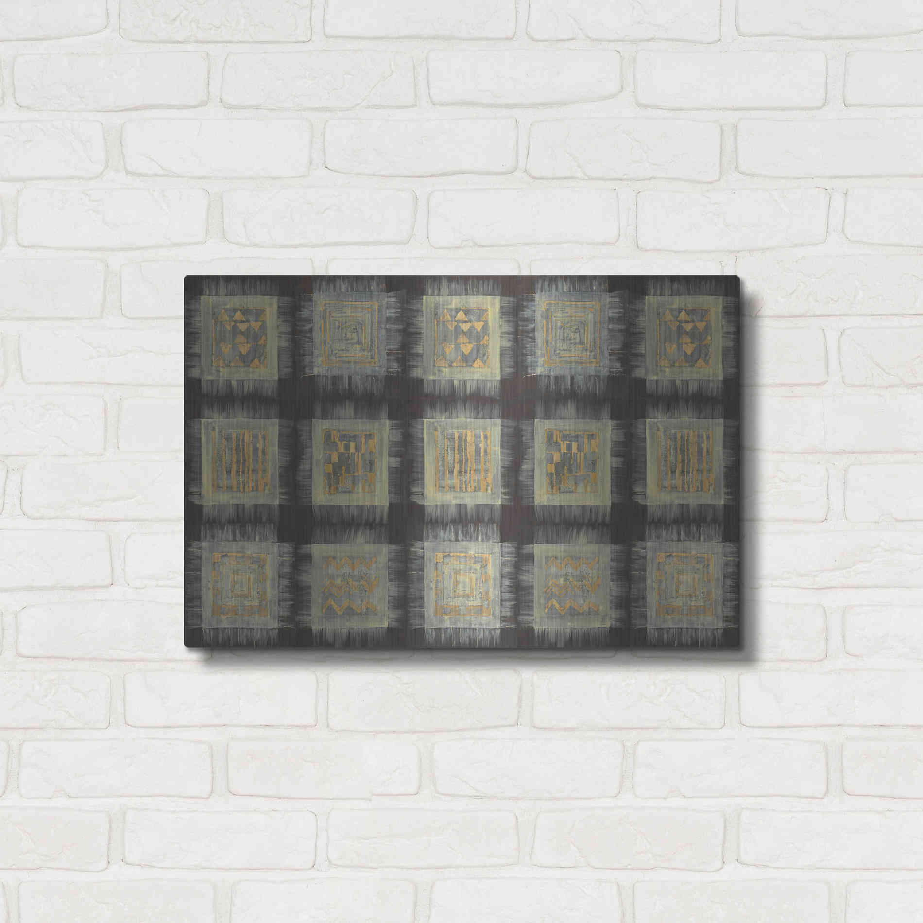 Luxe Metal Art 'Gold Tapestry VIII RUG' by Albena Hristova, Metal Wall Art,24x16