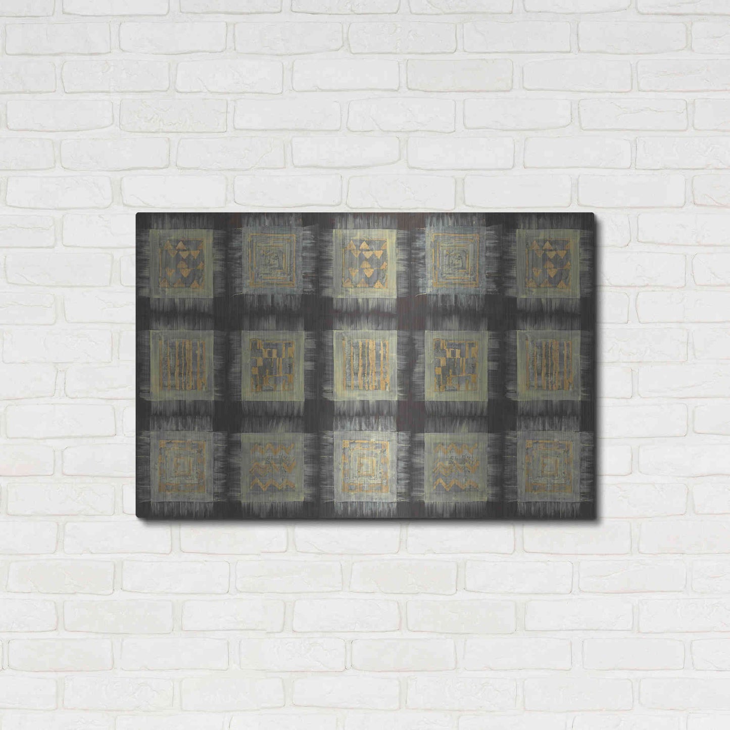 Luxe Metal Art 'Gold Tapestry VIII RUG' by Albena Hristova, Metal Wall Art,36x24