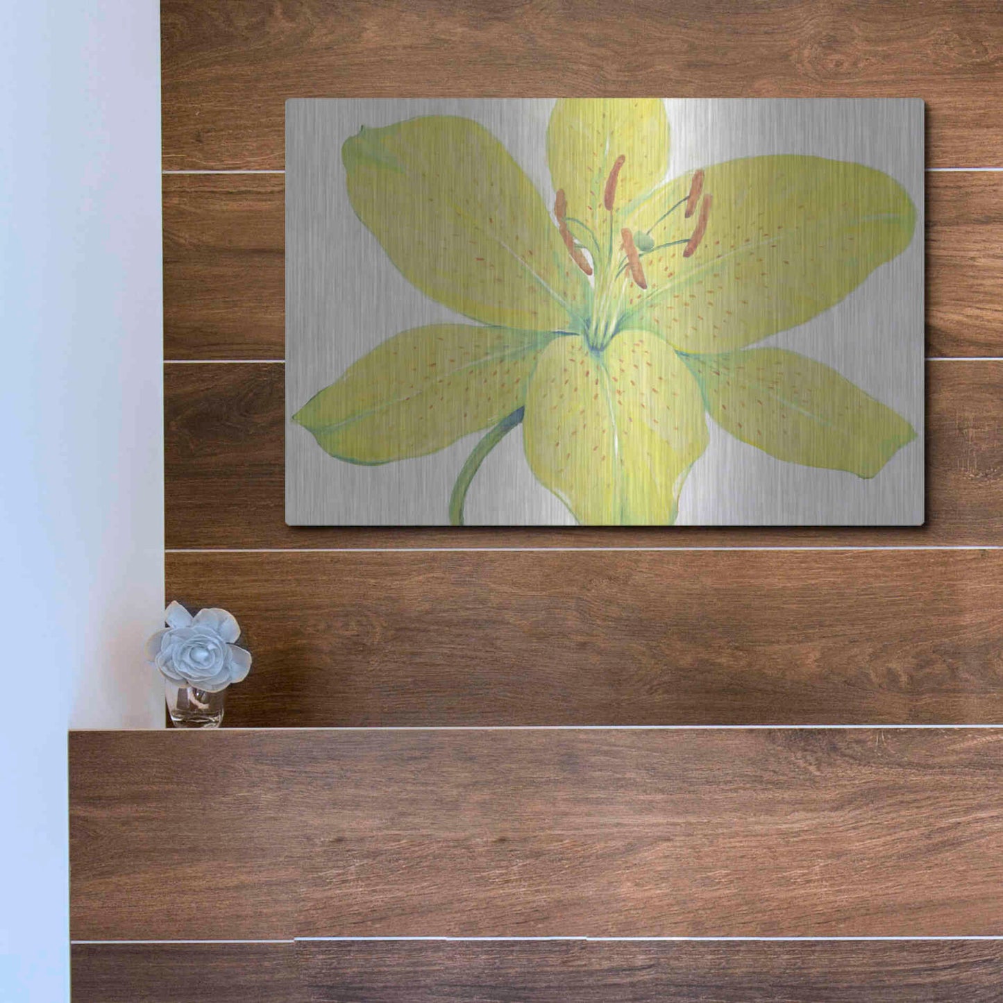 Luxe Metal Art 'Citron Tiger Lily I' by Tim O'Toole, Metal Wall Art,16x12