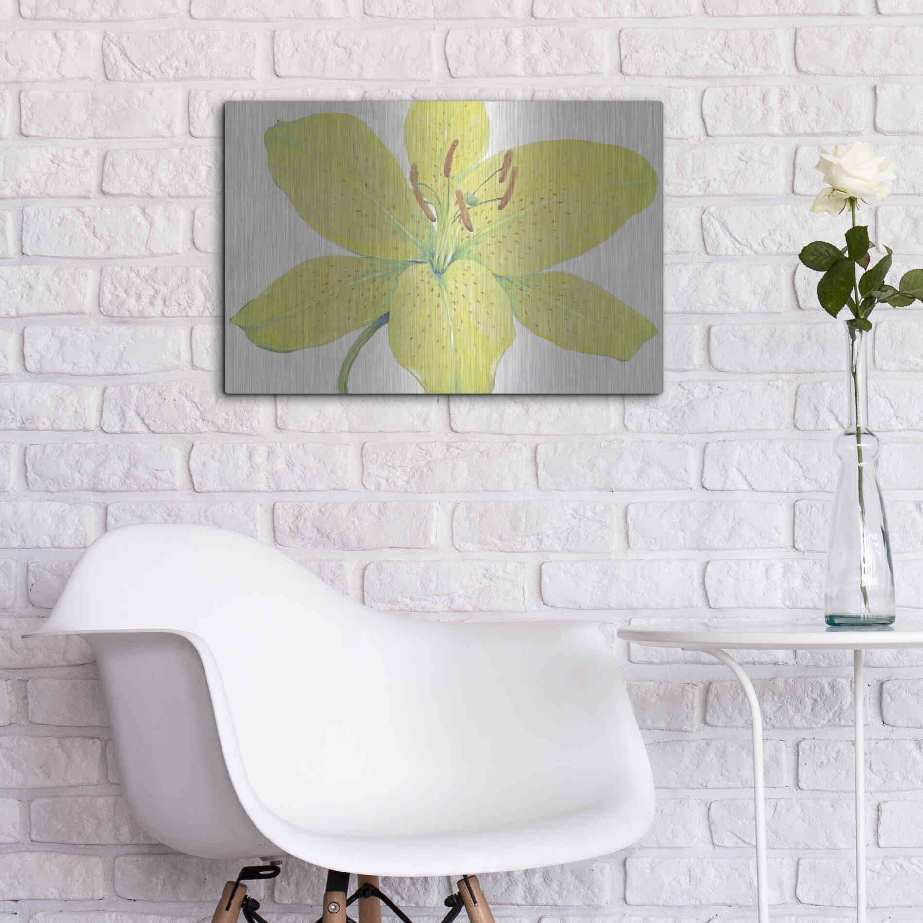 Luxe Metal Art 'Citron Tiger Lily I' by Tim O'Toole, Metal Wall Art,24x16
