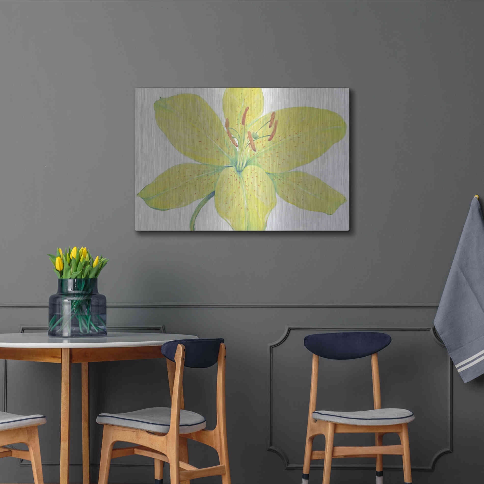 Luxe Metal Art 'Citron Tiger Lily I' by Tim O'Toole, Metal Wall Art,36x24