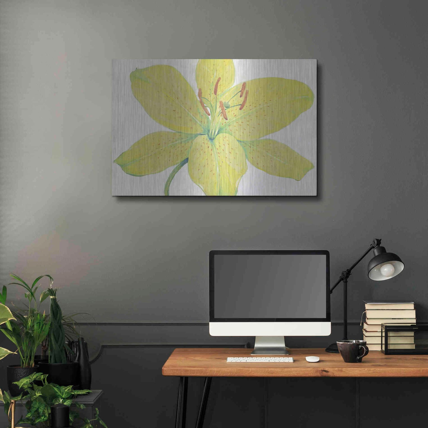 Luxe Metal Art 'Citron Tiger Lily I' by Tim O'Toole, Metal Wall Art,36x24
