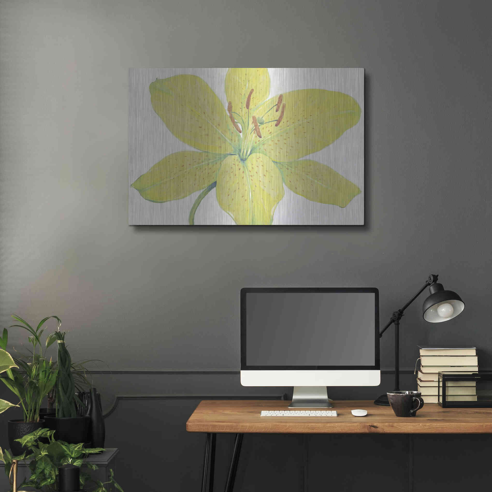 Luxe Metal Art 'Citron Tiger Lily I' by Tim O'Toole, Metal Wall Art,36x24