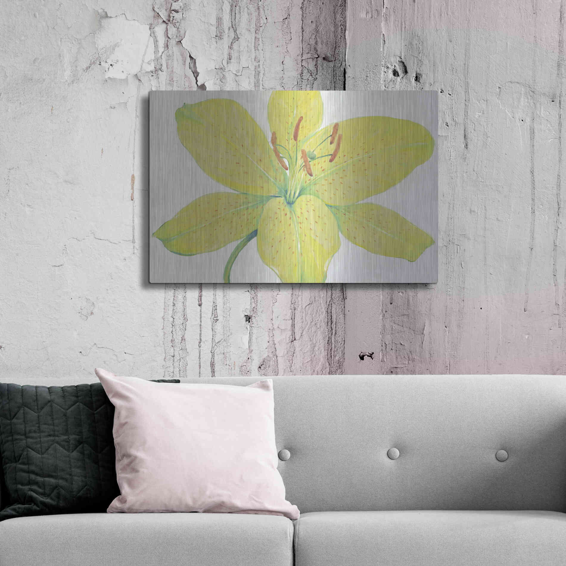 Luxe Metal Art 'Citron Tiger Lily I' by Tim O'Toole, Metal Wall Art,36x24
