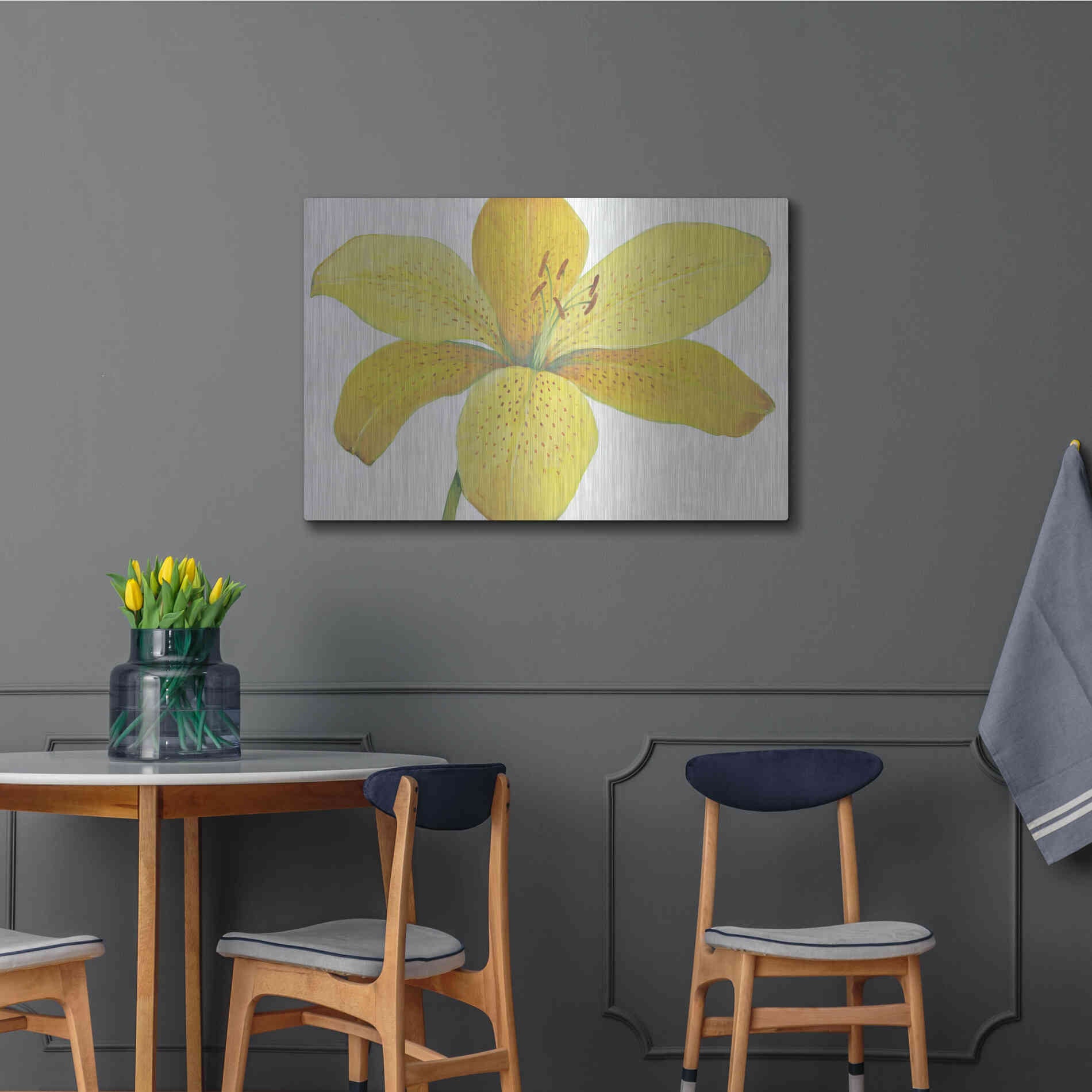 Luxe Metal Art 'Citron Tiger Lily II' by Tim O'Toole, Metal Wall Art,36x24