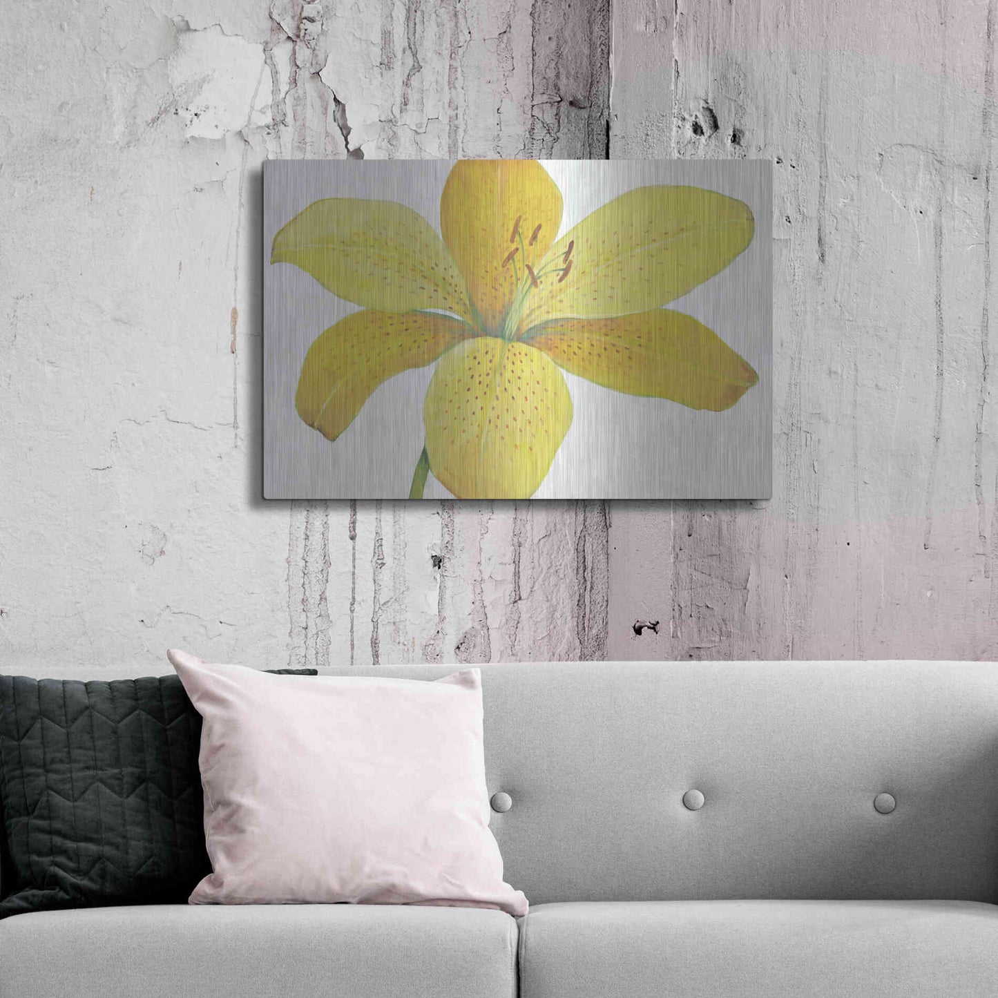 Luxe Metal Art 'Citron Tiger Lily II' by Tim O'Toole, Metal Wall Art,36x24