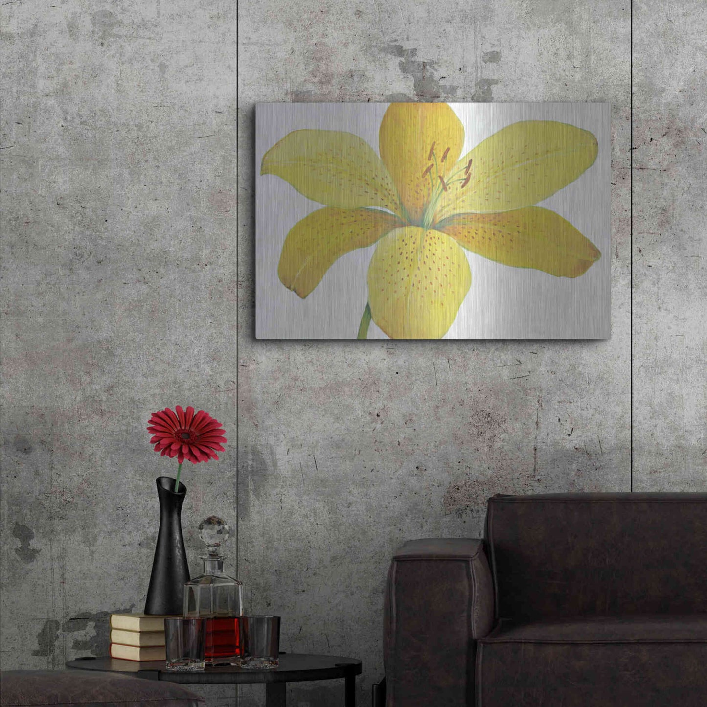 Luxe Metal Art 'Citron Tiger Lily II' by Tim O'Toole, Metal Wall Art,36x24