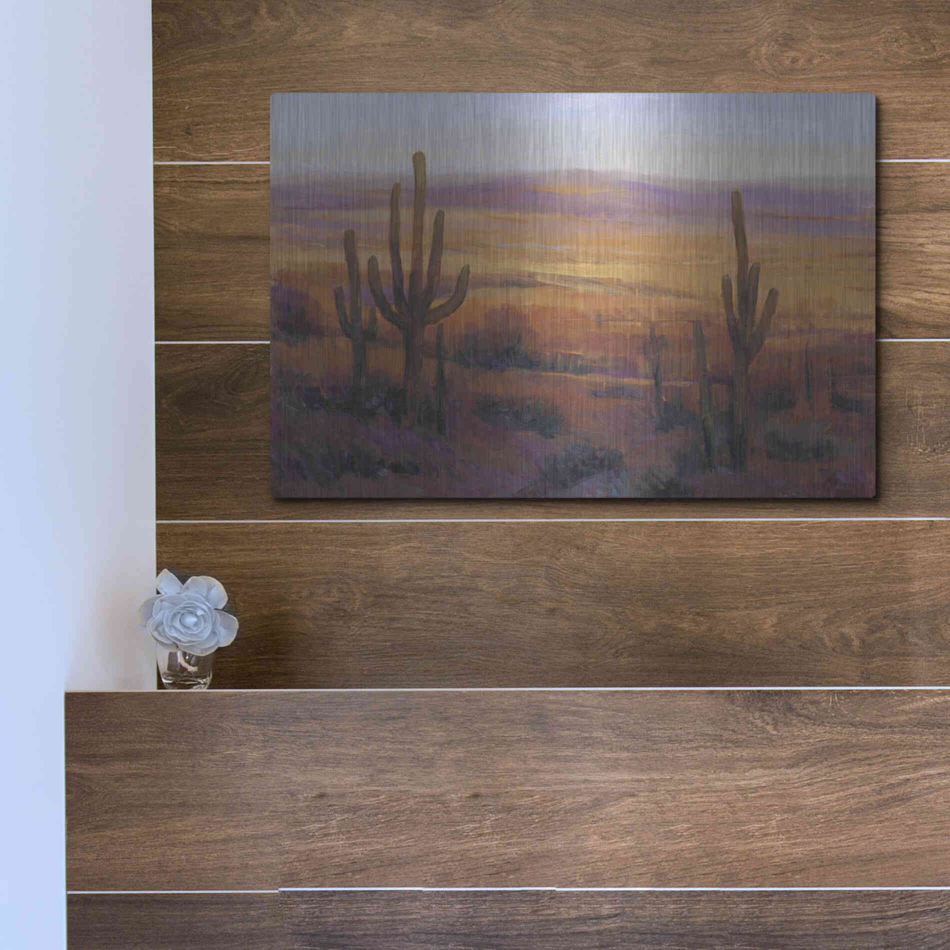 Luxe Metal Art 'Desert Light II' by Tim O'Toole, Metal Wall Art,16x12