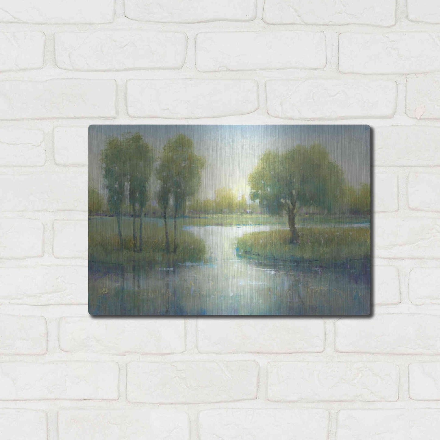 Luxe Metal Art 'Winding River I' by Tim O'Toole, Metal Wall Art,16x12