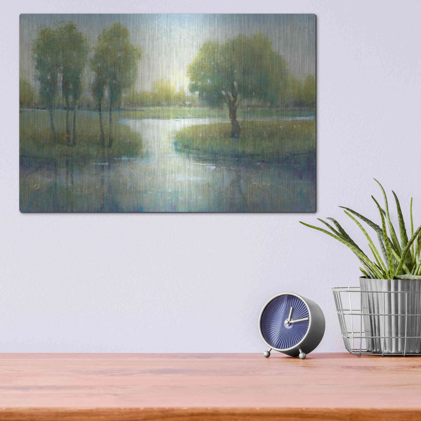 Luxe Metal Art 'Winding River I' by Tim O'Toole, Metal Wall Art,16x12