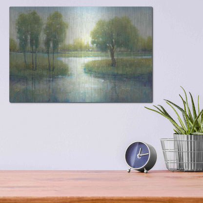 Luxe Metal Art 'Winding River I' by Tim O'Toole, Metal Wall Art,16x12