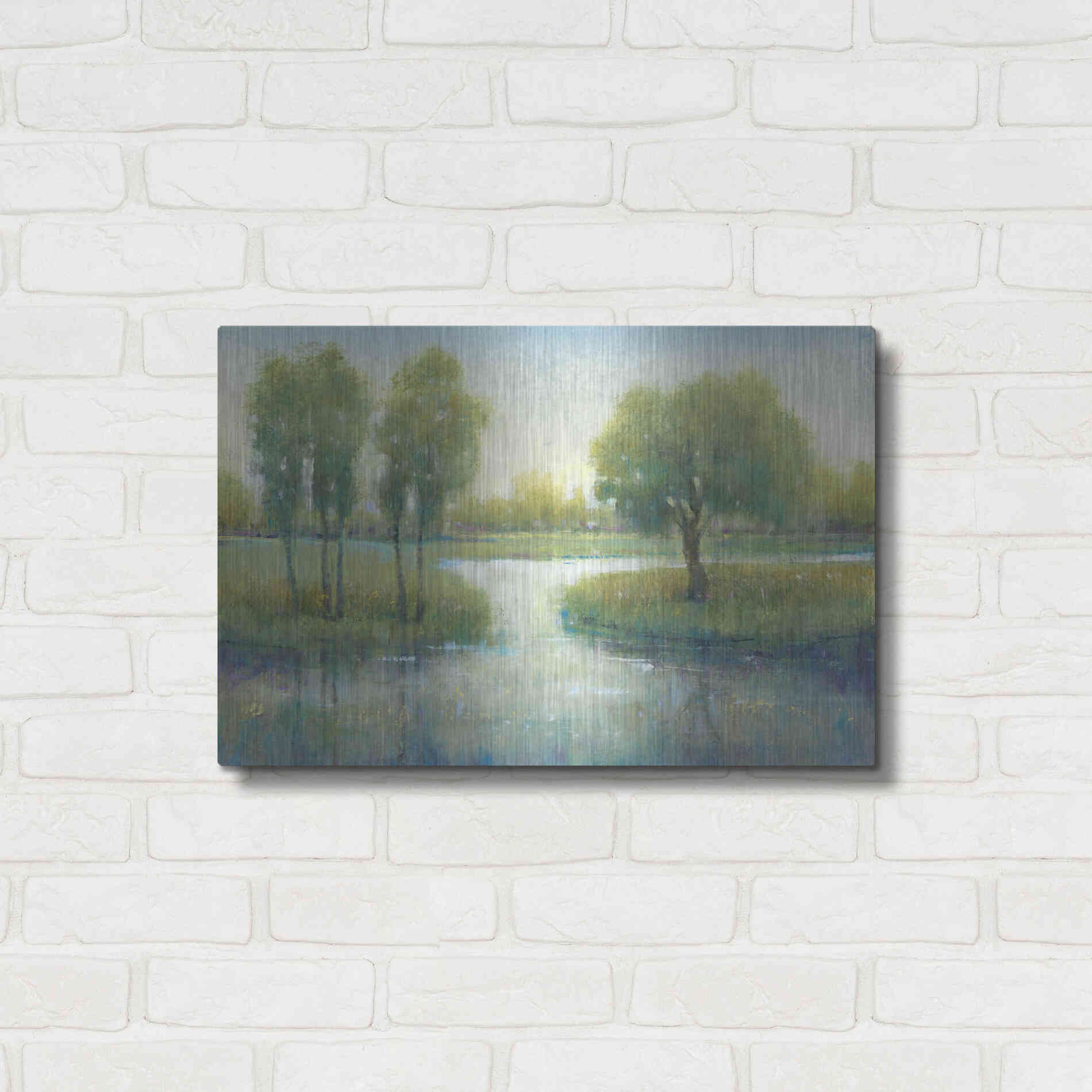 Luxe Metal Art 'Winding River I' by Tim O'Toole, Metal Wall Art,24x16