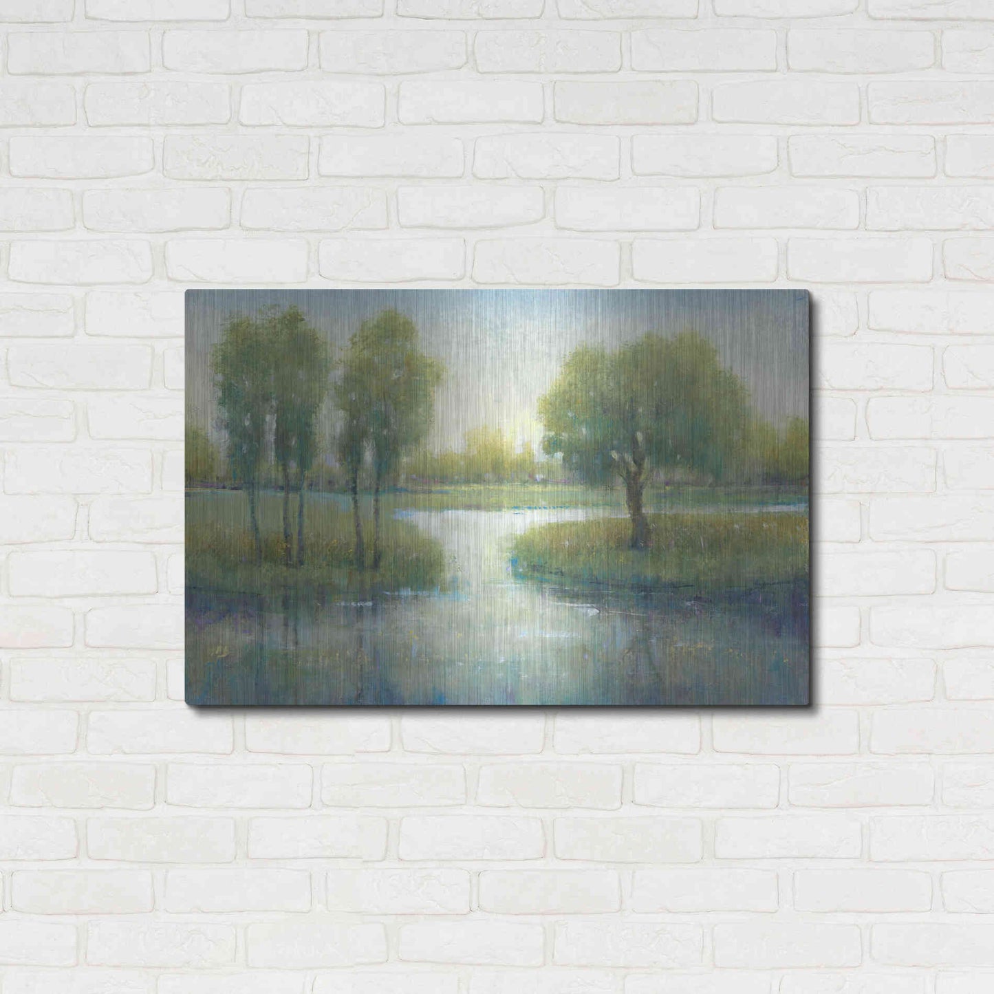 Luxe Metal Art 'Winding River I' by Tim O'Toole, Metal Wall Art,36x24