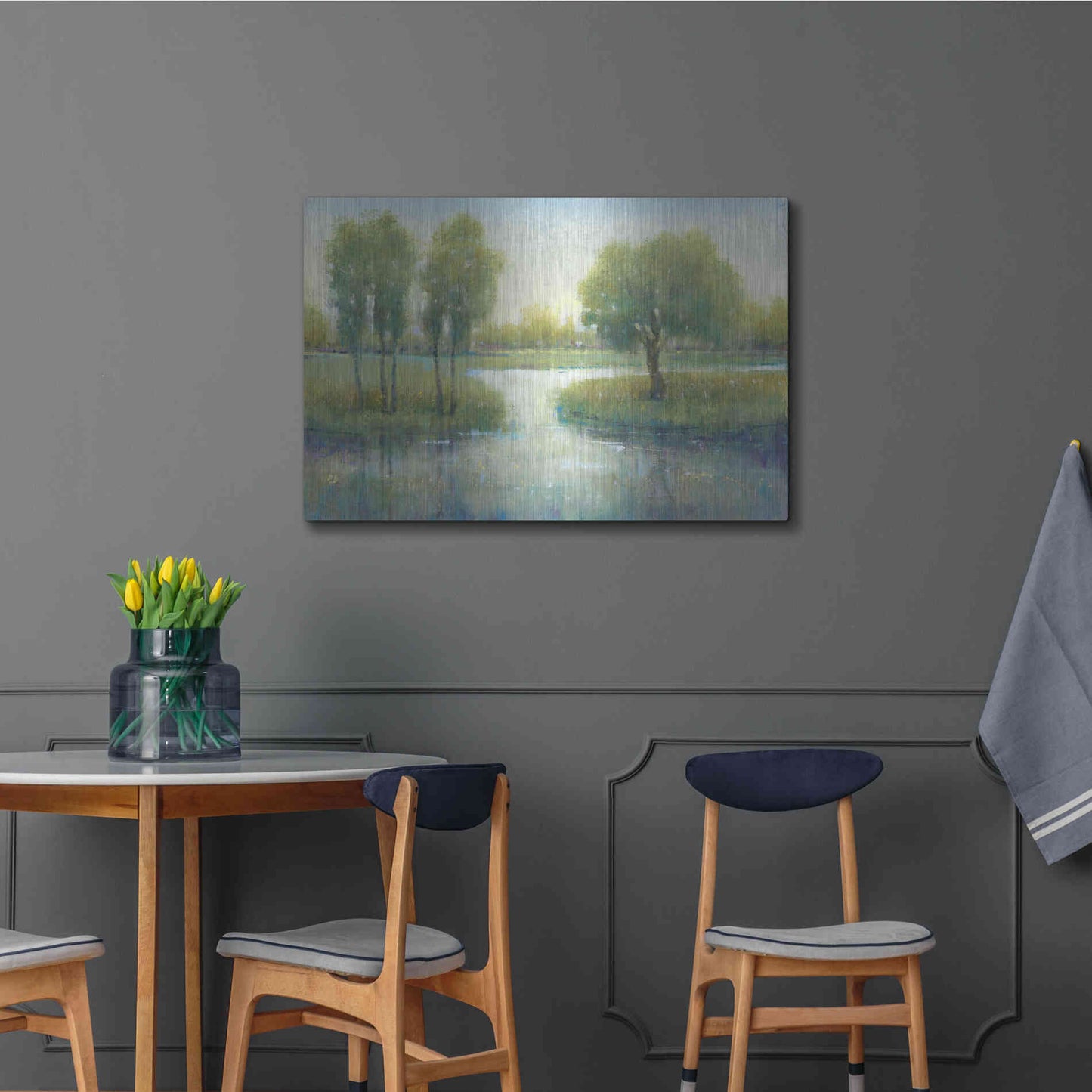 Luxe Metal Art 'Winding River I' by Tim O'Toole, Metal Wall Art,36x24