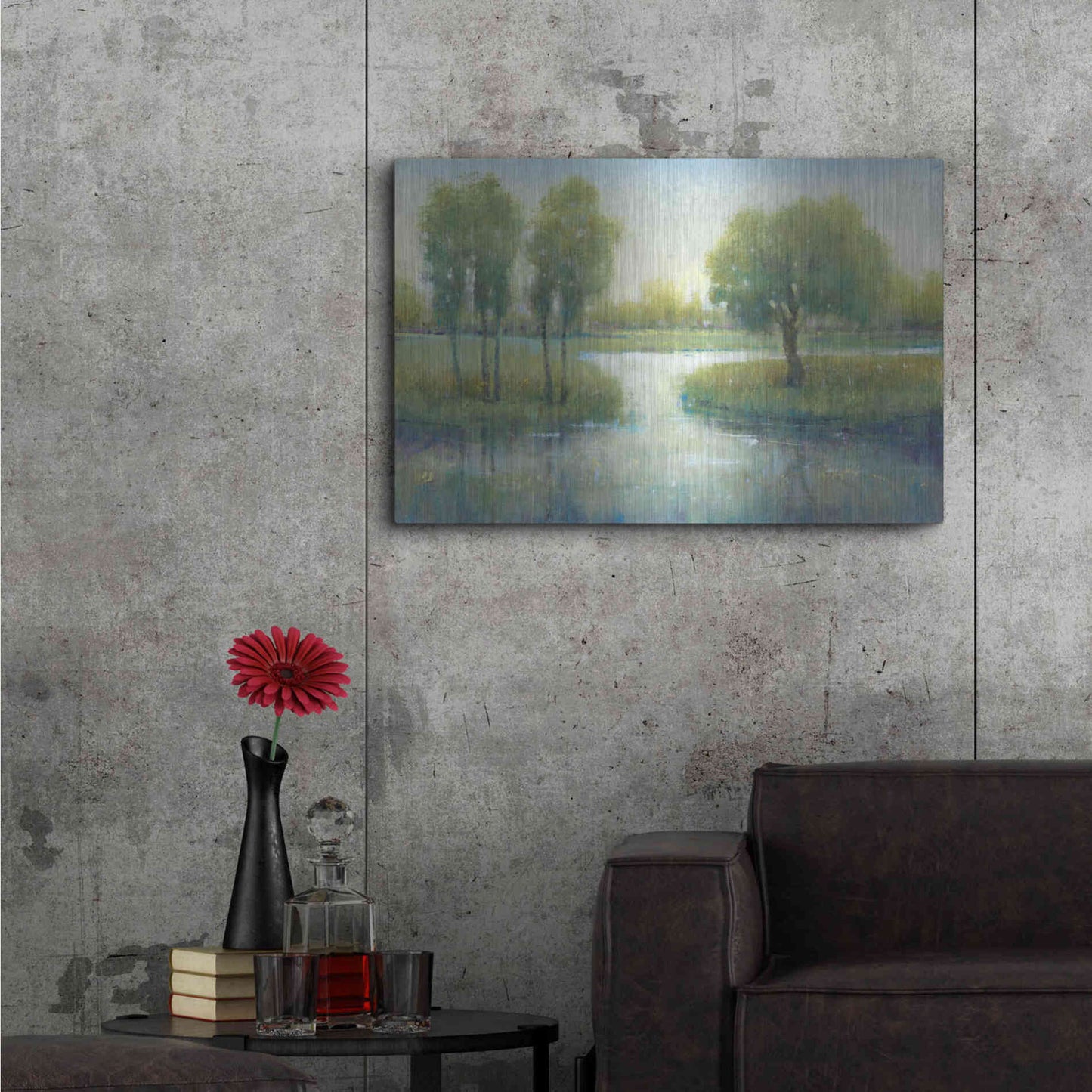 Luxe Metal Art 'Winding River I' by Tim O'Toole, Metal Wall Art,36x24