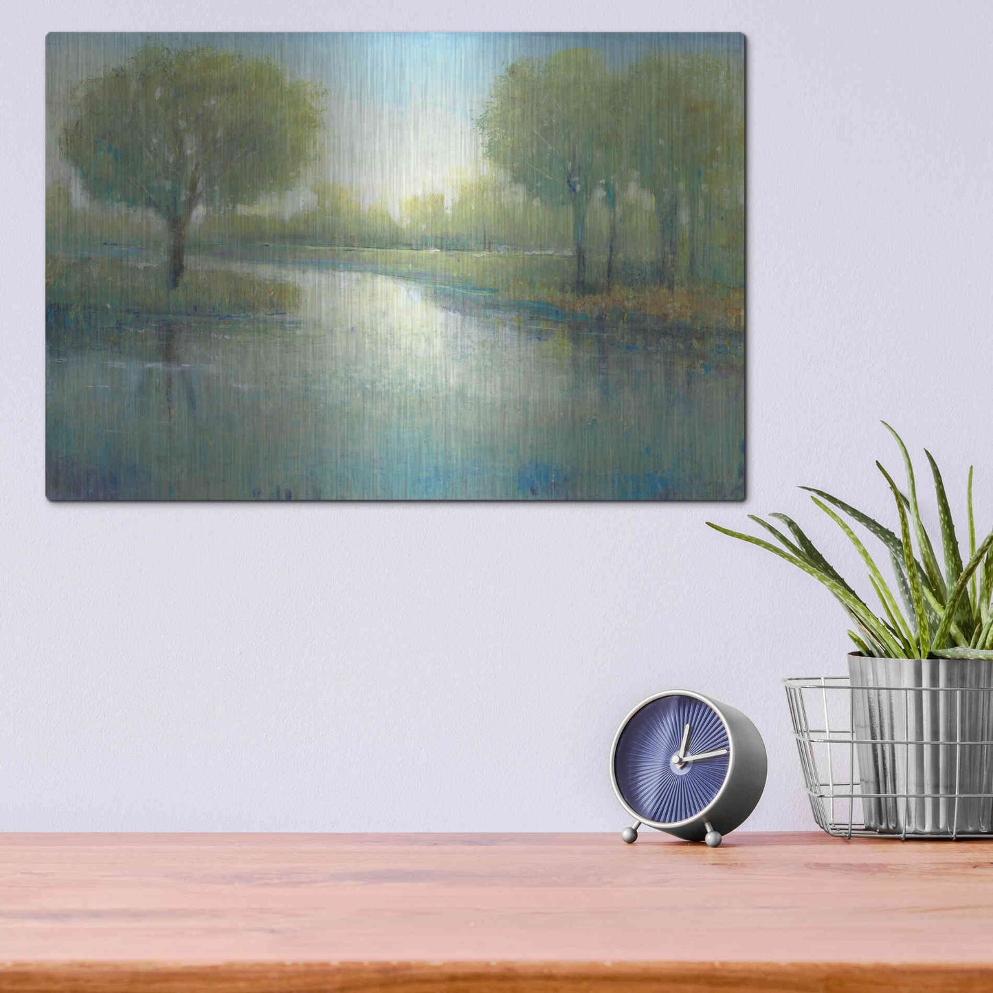 Luxe Metal Art 'Winding River II' by Tim O'Toole, Metal Wall Art,16x12