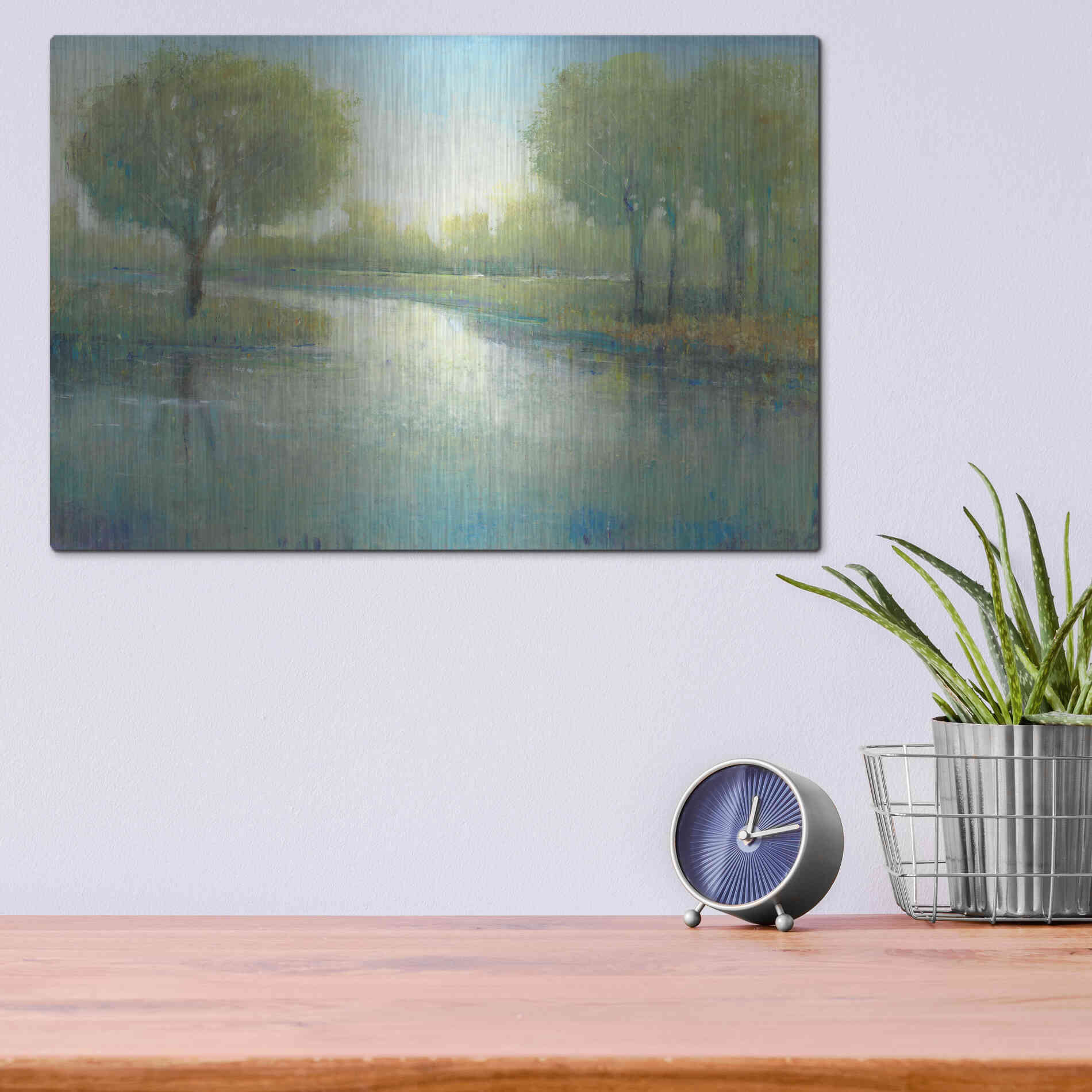 Luxe Metal Art 'Winding River II' by Tim O'Toole, Metal Wall Art,16x12