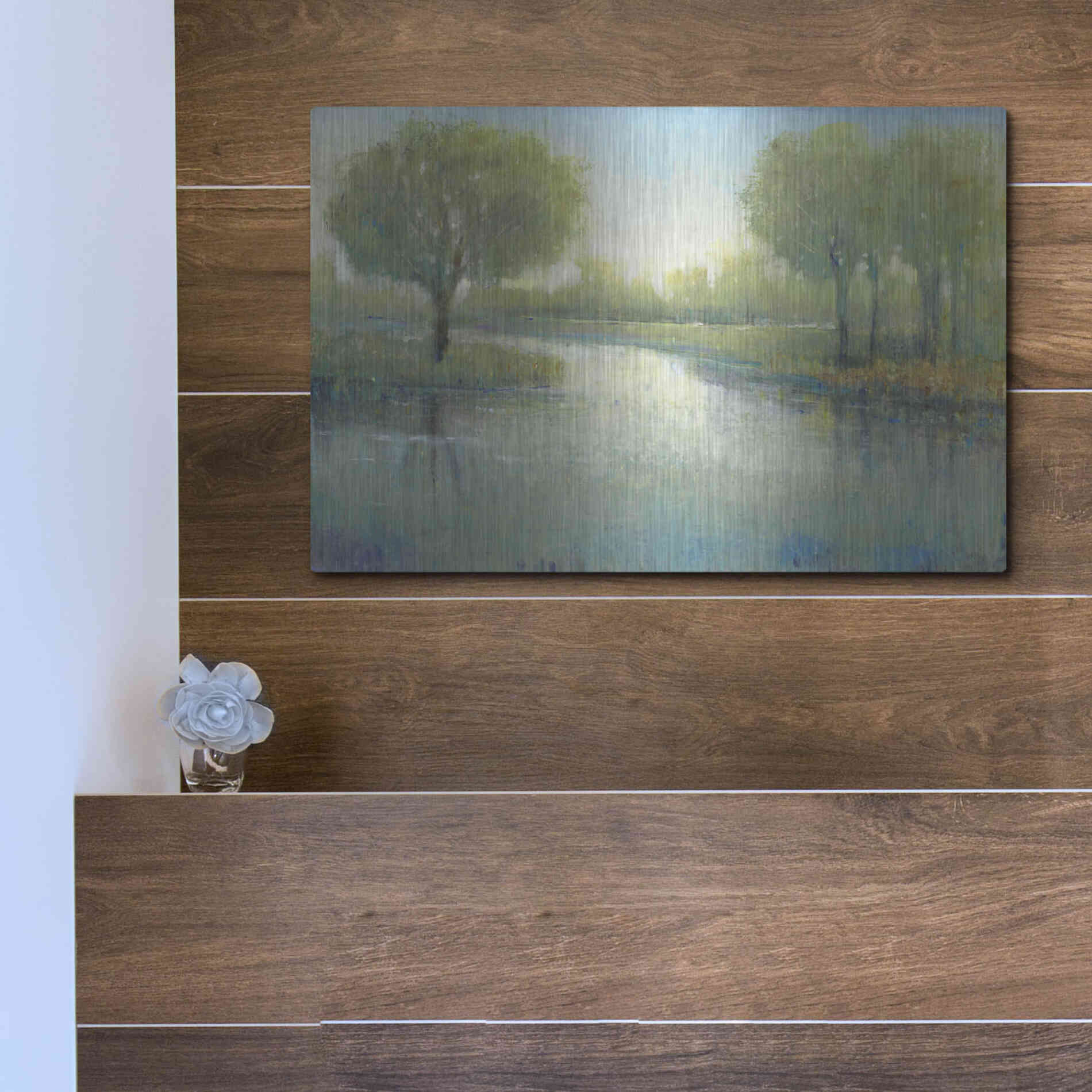 Luxe Metal Art 'Winding River II' by Tim O'Toole, Metal Wall Art,16x12